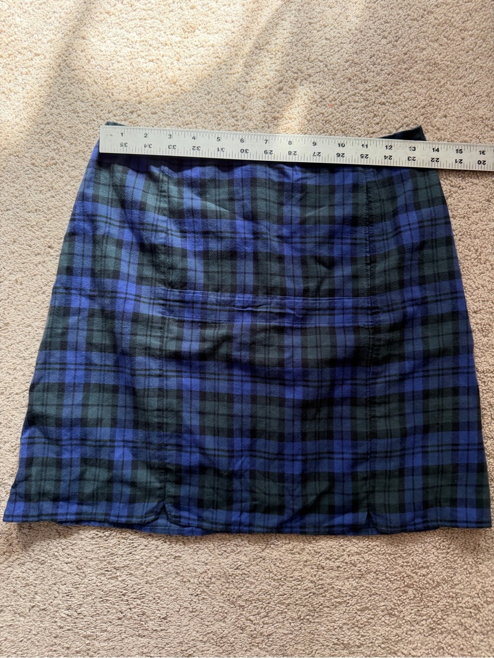 Classic Blue and Black Plaid Mini Skirt